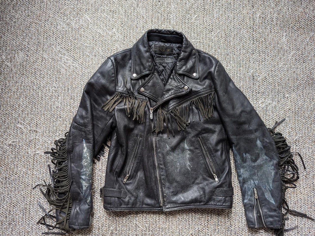 vintage HARLEY DAVIDSON motorcycle jacket 42 black leather M
