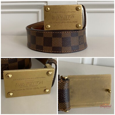 Authentic Louis Vuitton Damier Ebene Coated Canvas Leather