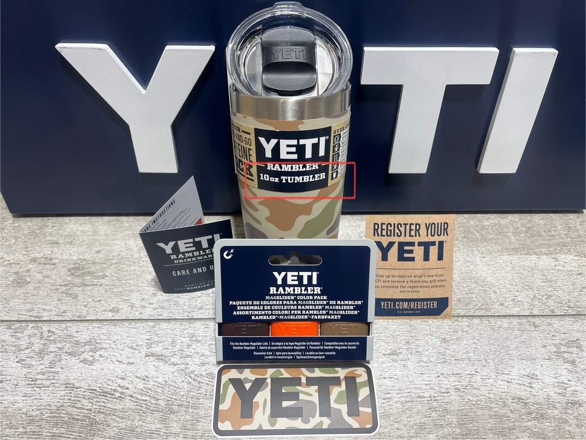 YETI Rambler 10oz Tumbler * TAN CAMO!* w/WETLANDS MagSlider Pk+