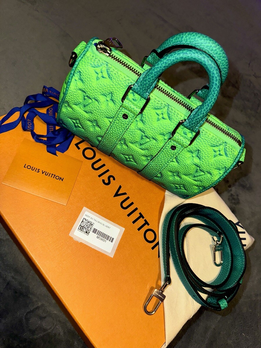 NEW Louis Vuitton Virgil Keepall XS Taurillon Illusion Blue/Green