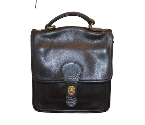 Coach Signature Soho One Shoulder Leather Handbag Black Vintage