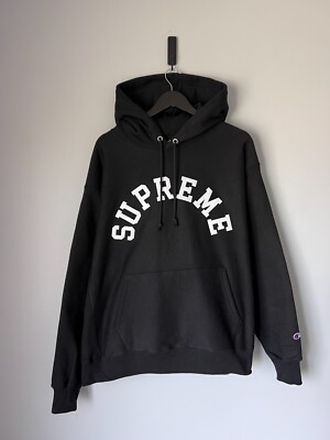 Supreme x Champion Arc Logo Hoodie - Size XL - Black - NEW | eBay