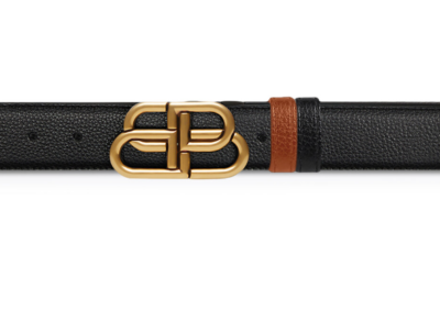 NEW W TAGS Balenciaga BB Logo Buckle Men's REVERSIBLE BELT IN