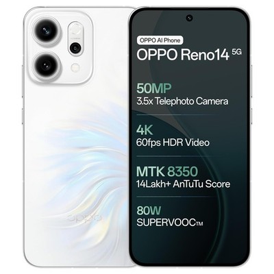 OPPO Reno14 5G (Pearl White, 8GB RAM, 256GB Storage) | eBay