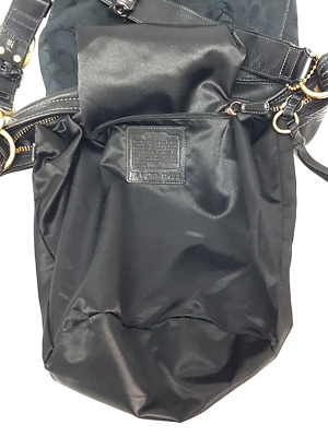 COACH BLEECKER SIGNATURE BLACK JACQUARD Y2K DUFFLE BUCKET SHOULDER