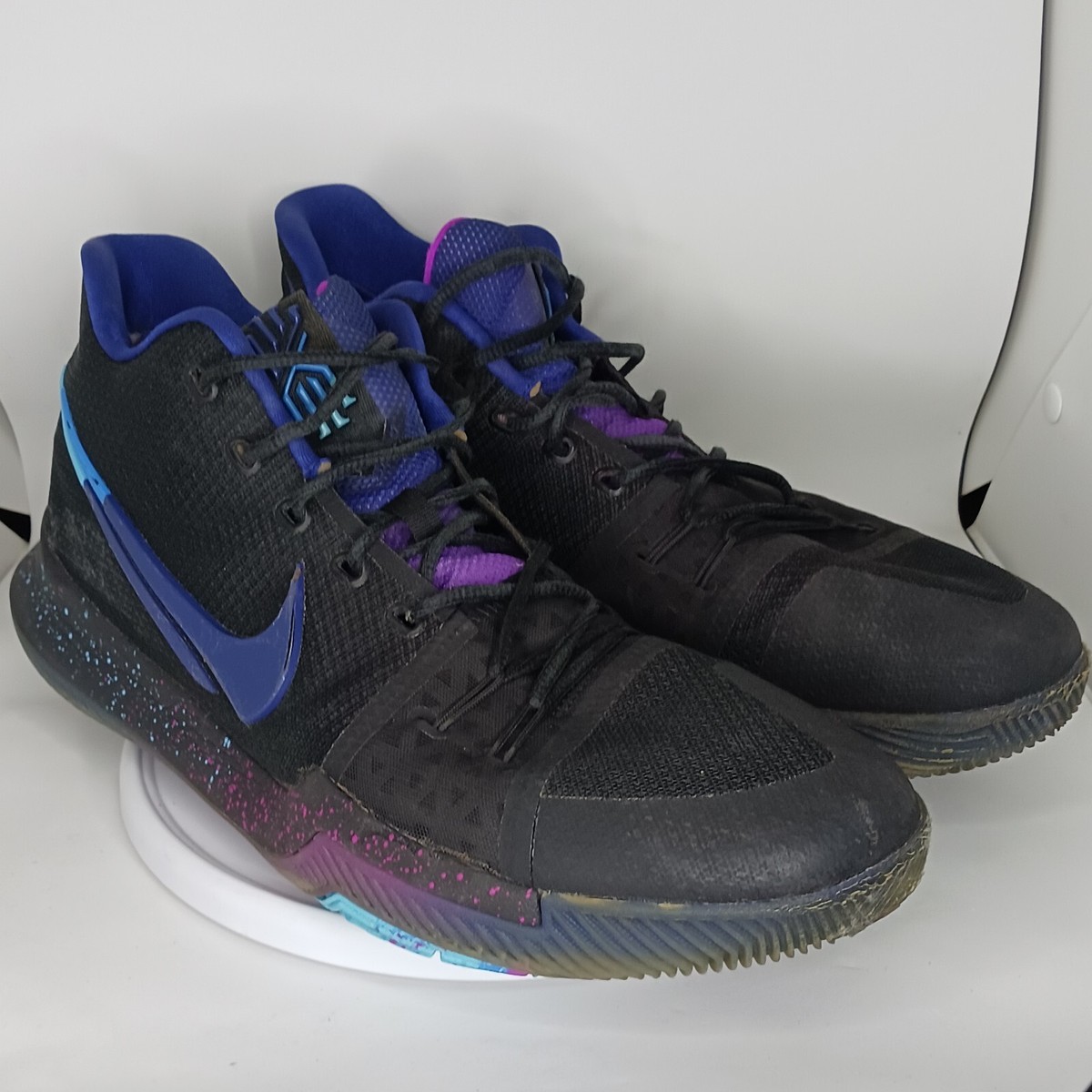 Mens Nike Kyrie 3 Flip The Switch Pack Black Neon Blue Purple Size