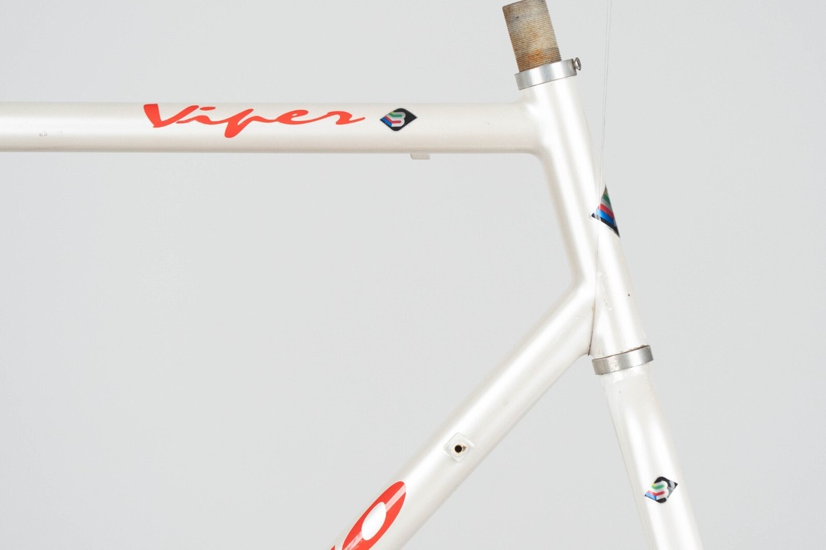 NOS BASSO VIPER STEEL TIG FRAME VINTAGE RACING BICYCLE BIKE WHITE