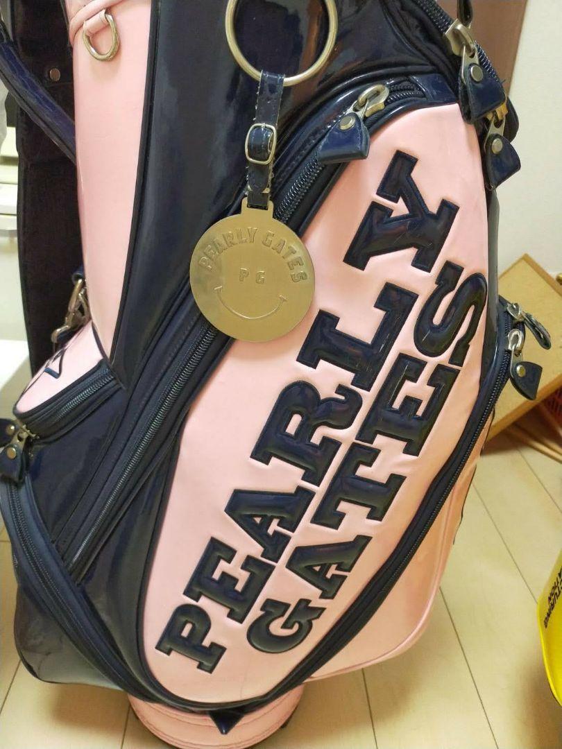 PEARLY GATES Golf Caddy Bag PG 89 Smile Logo Pink/Navy Enamel | eBay