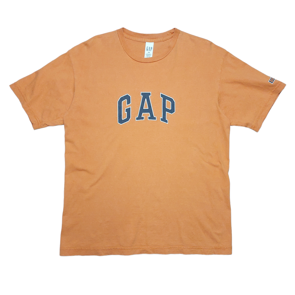 Vintage 90s GAP Classic Logo Made In USA Short Sleeve Mens Orange