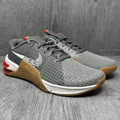 Nike Metcon 8 Pewter Grey Gum Red Training Shoes DO9328-005 Men's