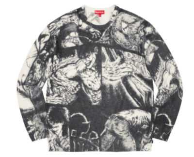 Supreme The Crow Sweater Size Medium White FW21 New York Movie