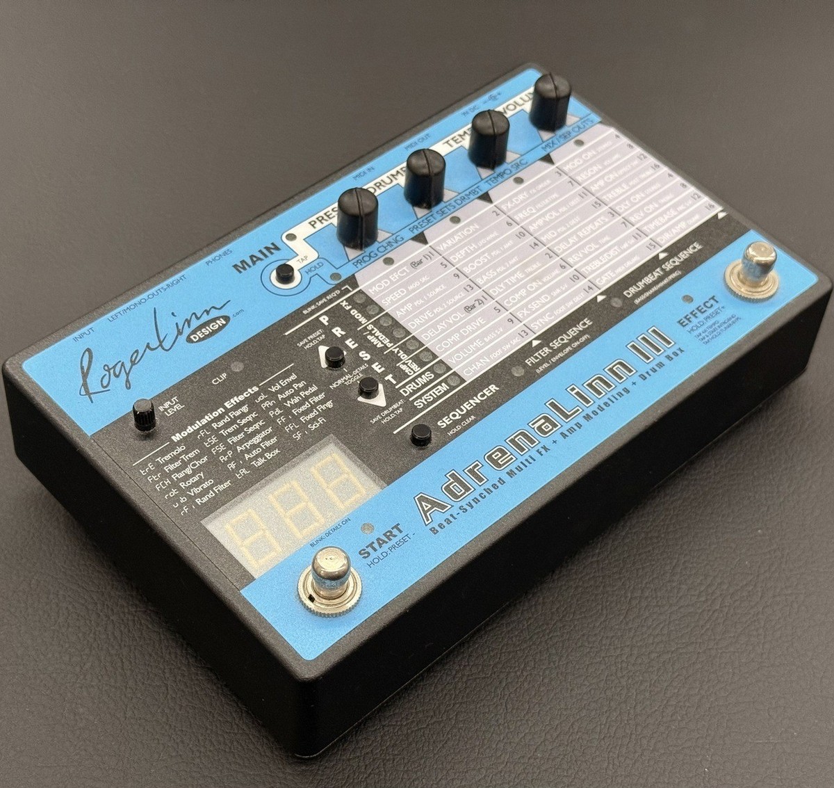 Roger Linn AdrenaLinn III Guitar Pedal Multi FX Drum Box Tested w