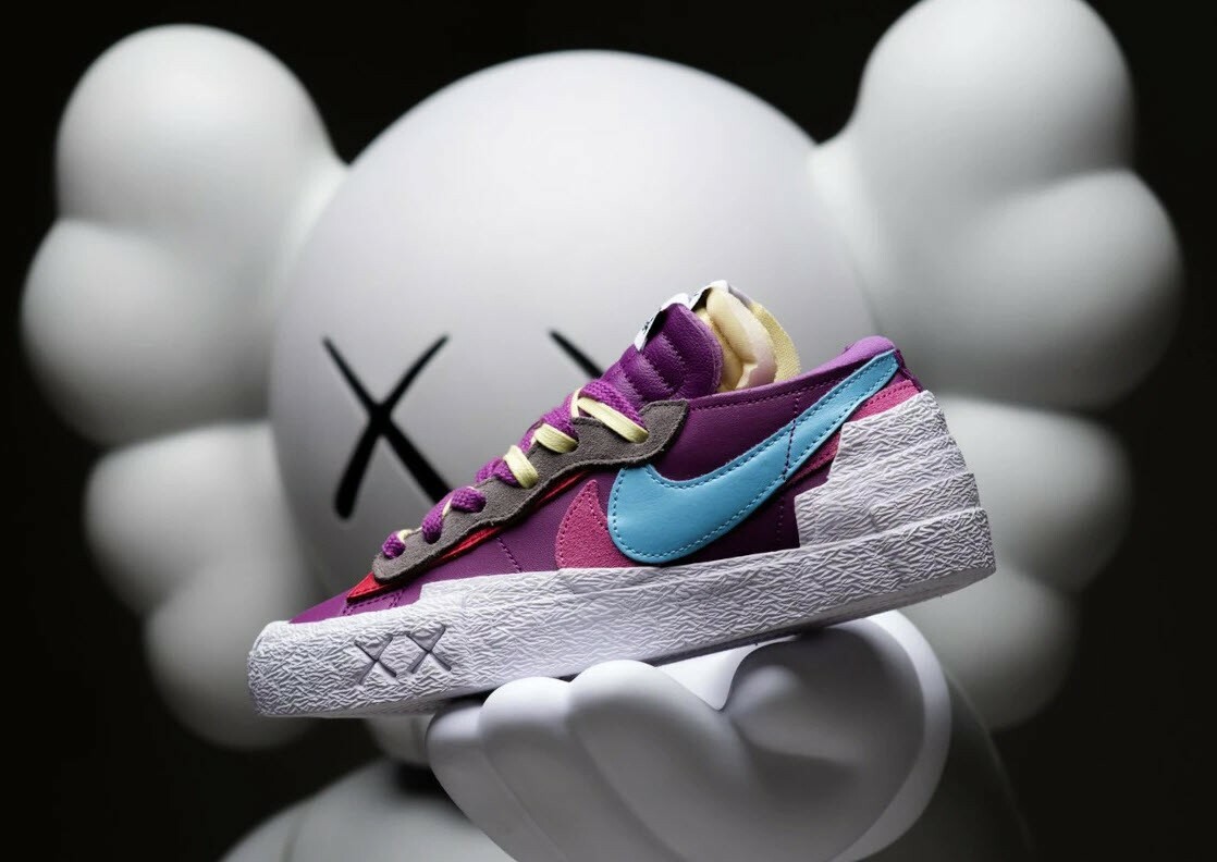 Limited Nike KAWS Sacai Blazer Low Team Purple Dusk W 9.5 M 8 NEW