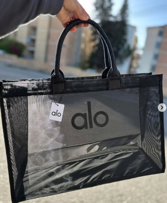 Alo Yoga Sheer Mesh Tote Bag Large - Black – See Through Gym