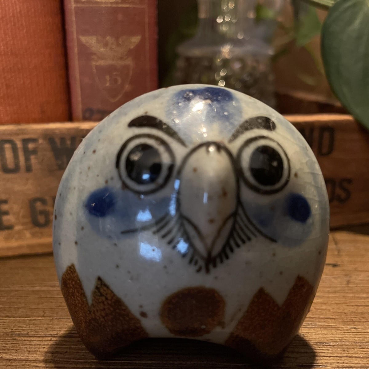 Jorge Wilmot Tonala Owl Figurine Mexican Folk Art Pottery Signed