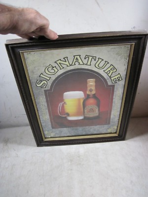 Vintage Stroh Beer Signature Mirror Sign Wood Frame Brewery | eBay