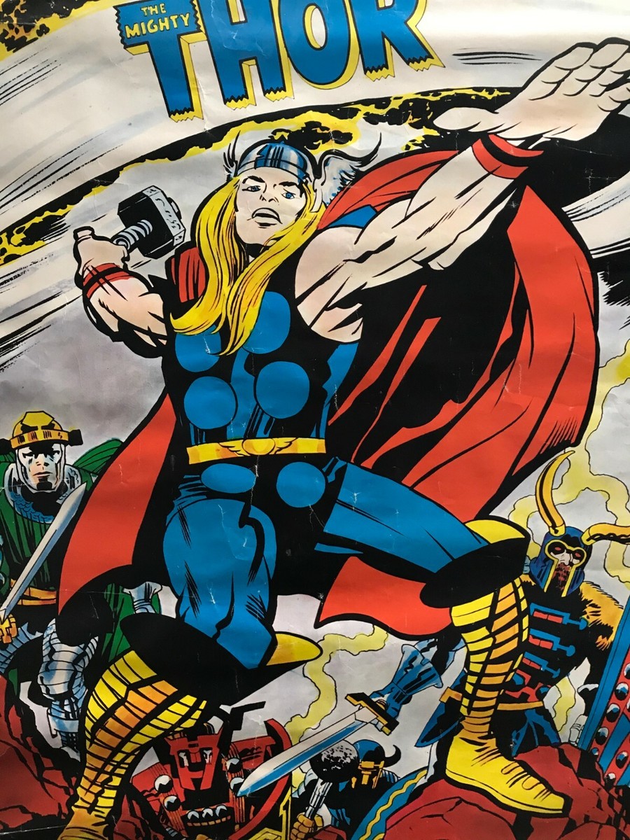 MIGHTY THOR Poster Jack Kirby art Marvelmania 1970 Rare Mail Order
