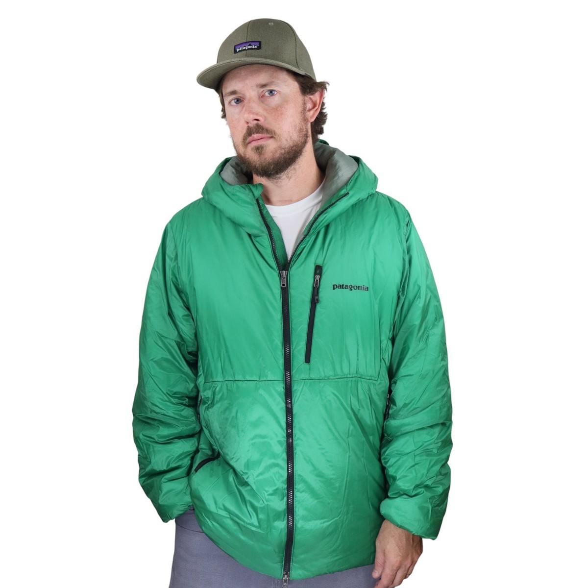 Patagonia Das Parka Mens Large Green Quilted Insulated Puffer