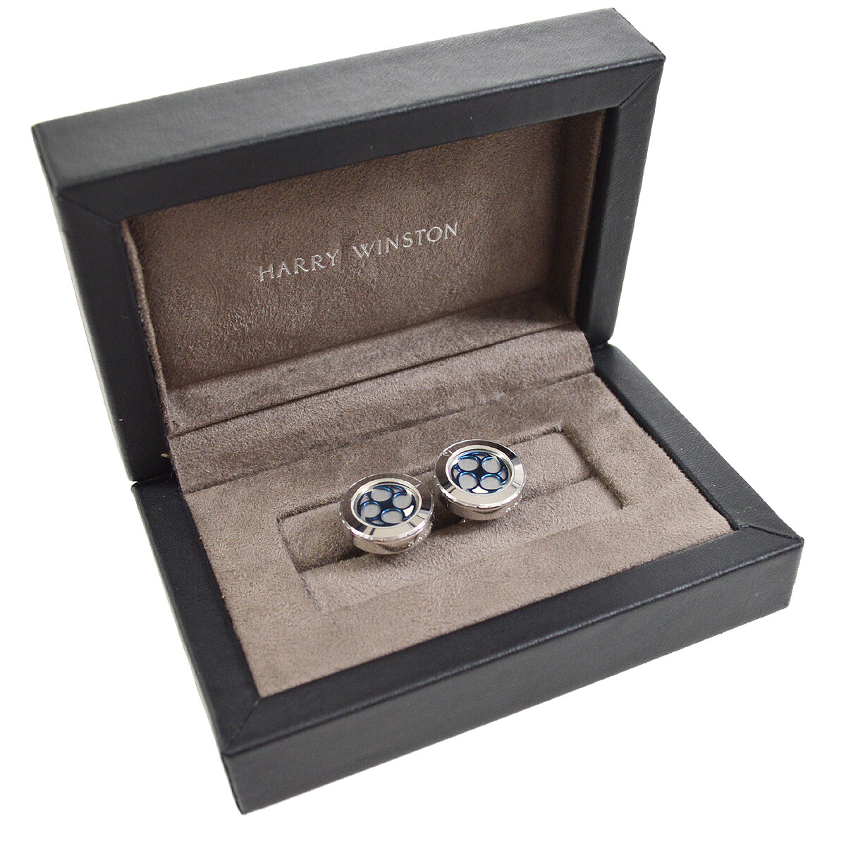 Harry Winston Ocean Cufflinks 750WG 33g Silver Shuriken 34376 | eBay