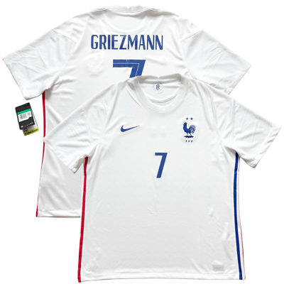 2020/21 France Away Jersey #7 Griezmann XL Nike Soccer Euro White