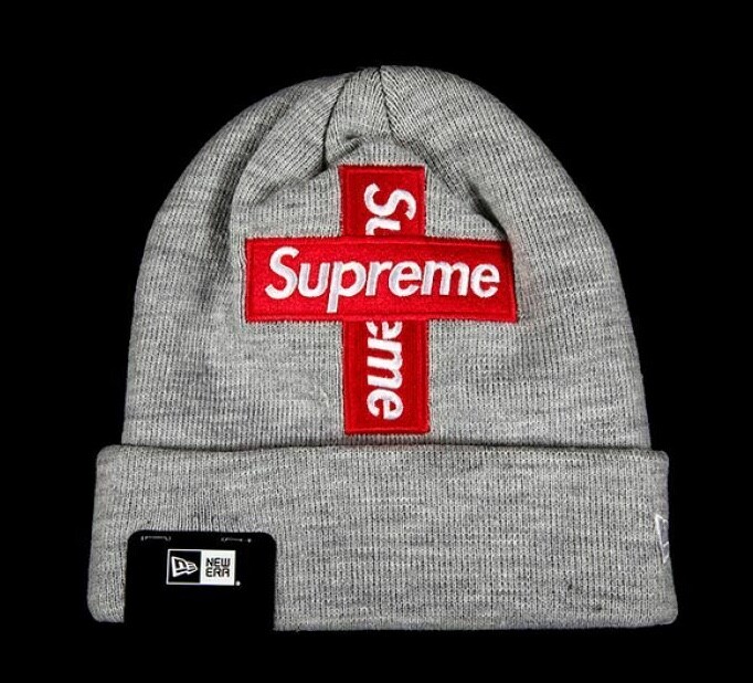 Supreme New Era Cross Box Logo Beanie Heather Grey FW20 | eBay