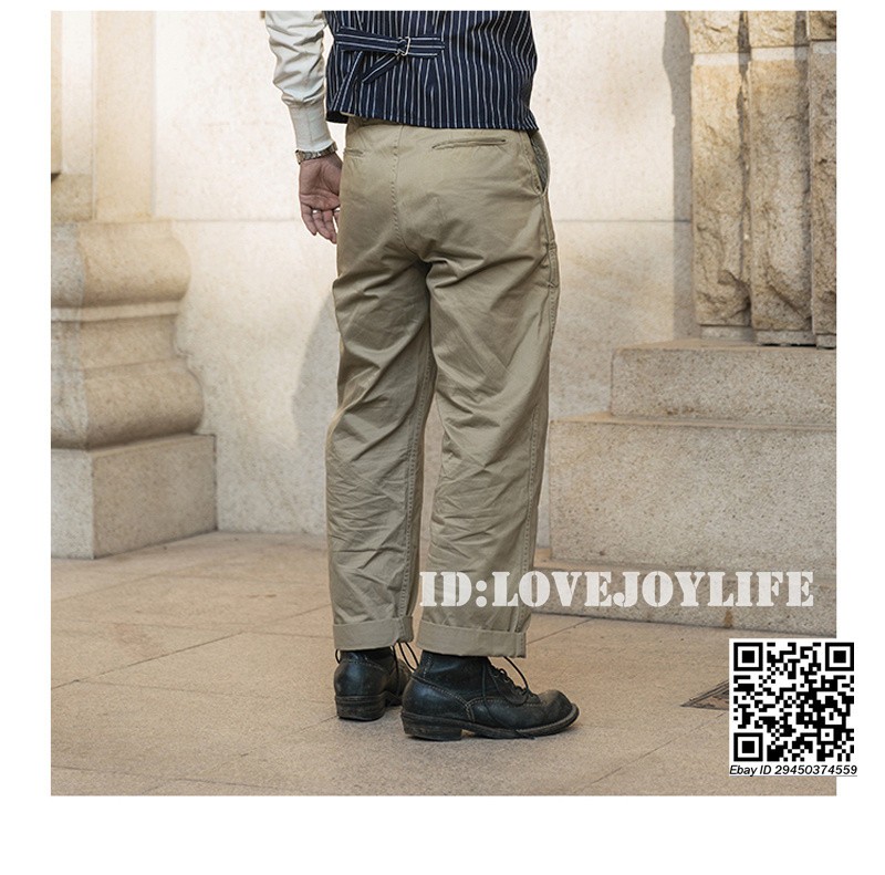 Bronson Retro 1942 Model Early Military Chino Khaki Pants US Army