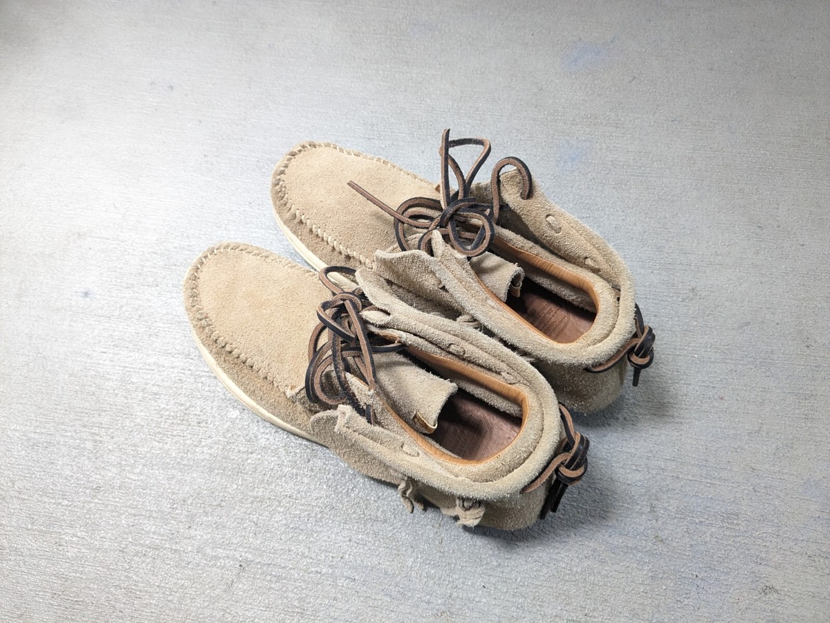 Visvim FBT Lhamo Folk Sand Suede Men 9.5 Leather Sneakers Shoes