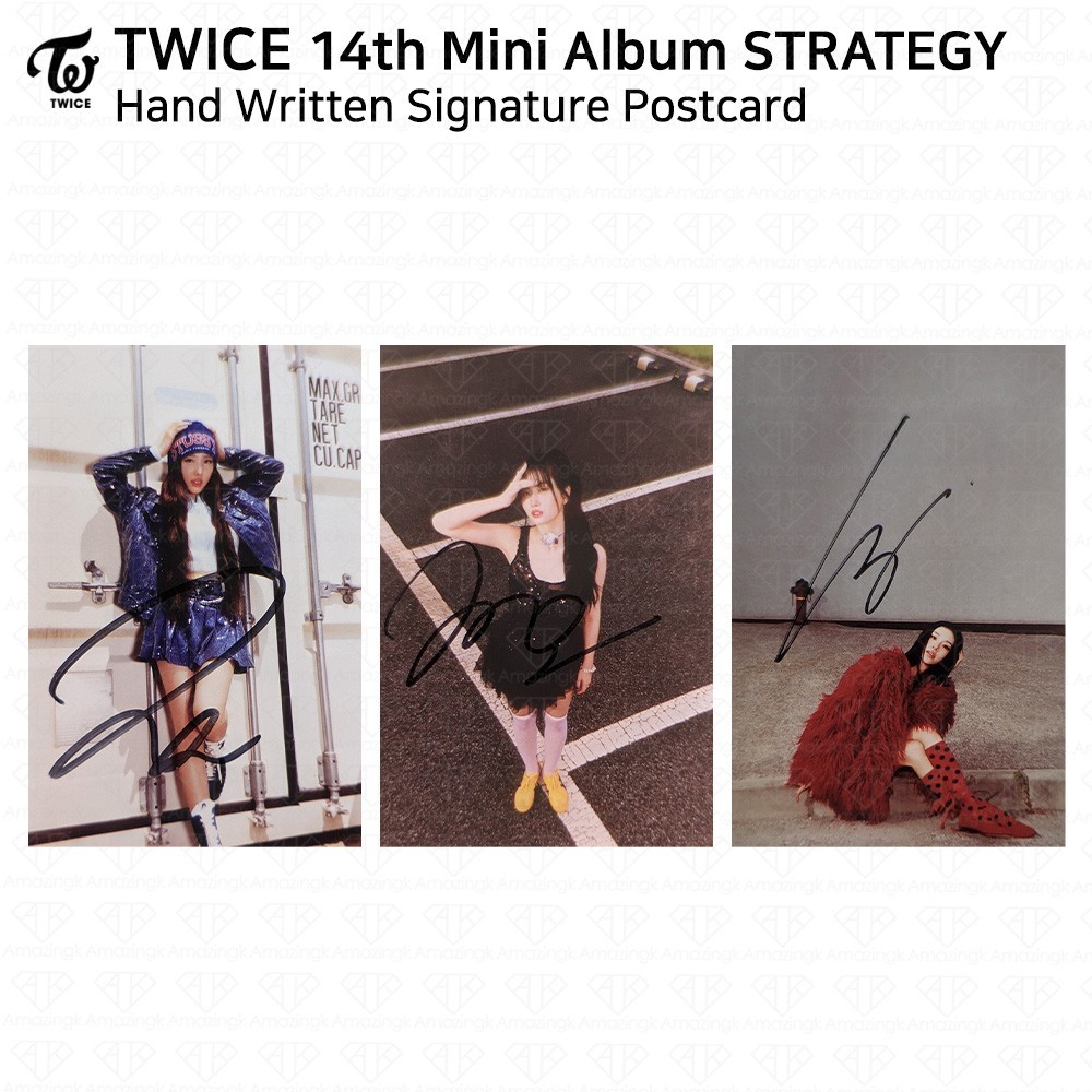 TWICE 14th Mini Album STRATEGY Hand Written Signature Signed