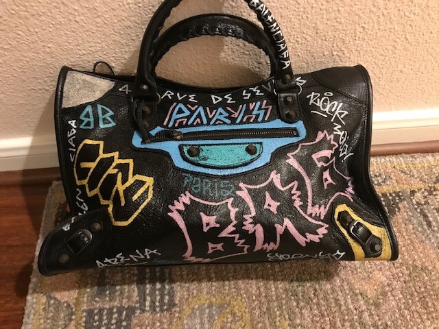 Balenciaga Graffiti Classic City AJ 2017 Multicolor Lambskin