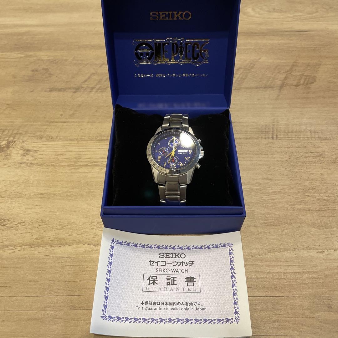 SEIKO x One Piece Wrist Watch Anime 20th Anniversary Blue Face