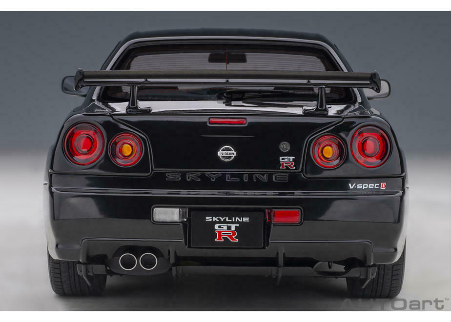 1/18 Nissan Skyline GT-R R34 V Spec II 2001 Black Pearl Model by