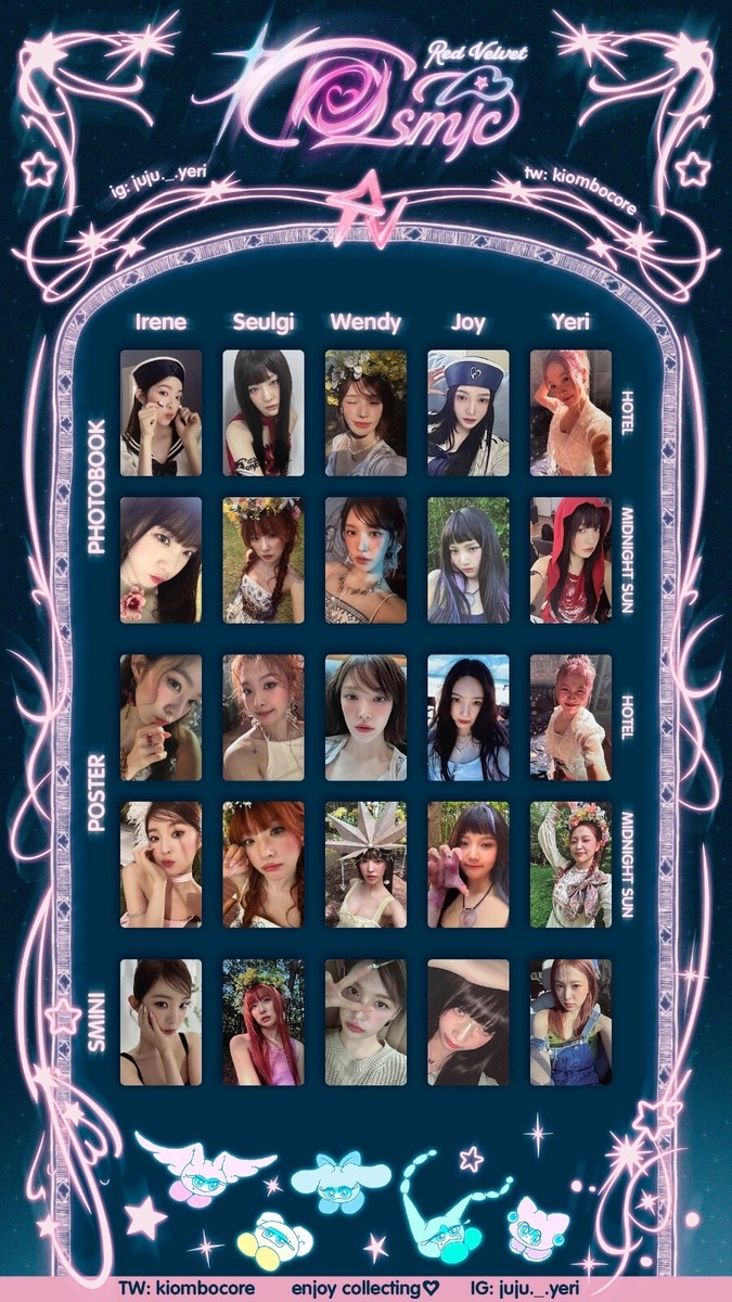 RED VELVET COSMIC ALL VESION PHOTOCARD OFFICIAL IRENE SEULGI WENDY