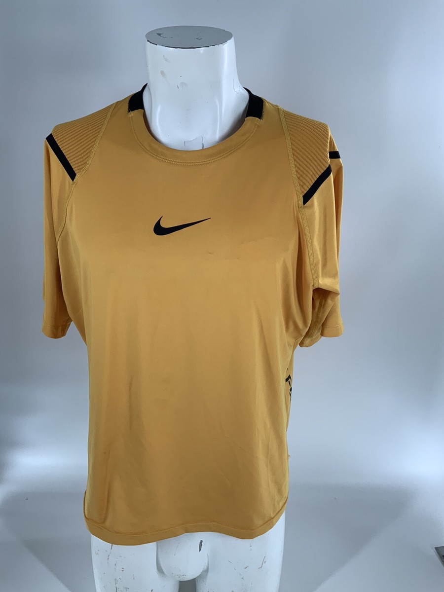 Nike Pro Aeroadapt Slim Fit Training Shirt M Men Yellow SS BV5510