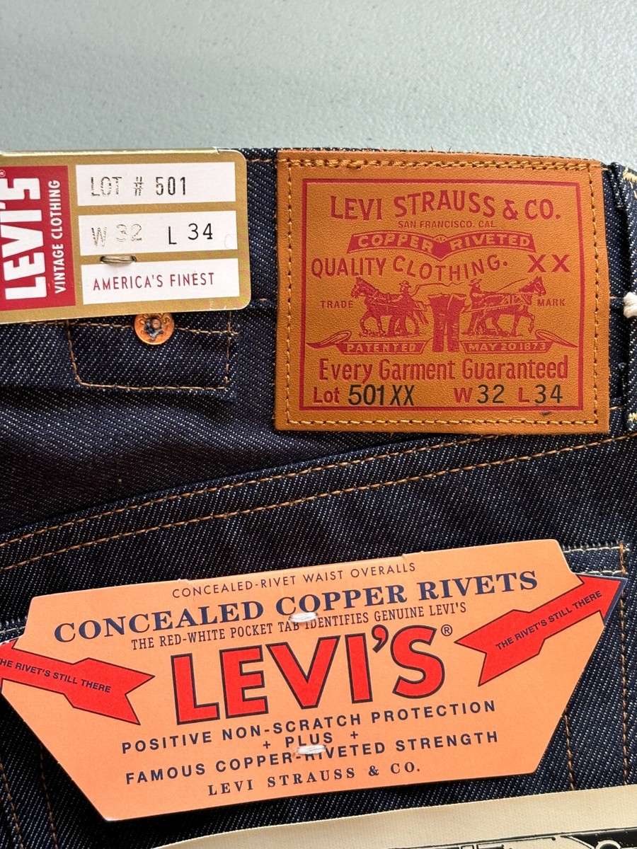 NWT Levi's LVC 1937 501xx Jeans 32x34 Made in Japan Cinchback