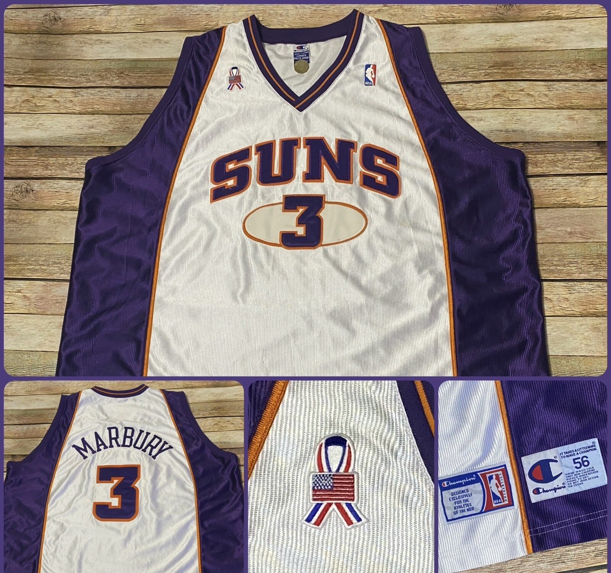 Authentic 9/11 Phoenix Suns Jersey 2000-2001 Stephon Marbury NBA