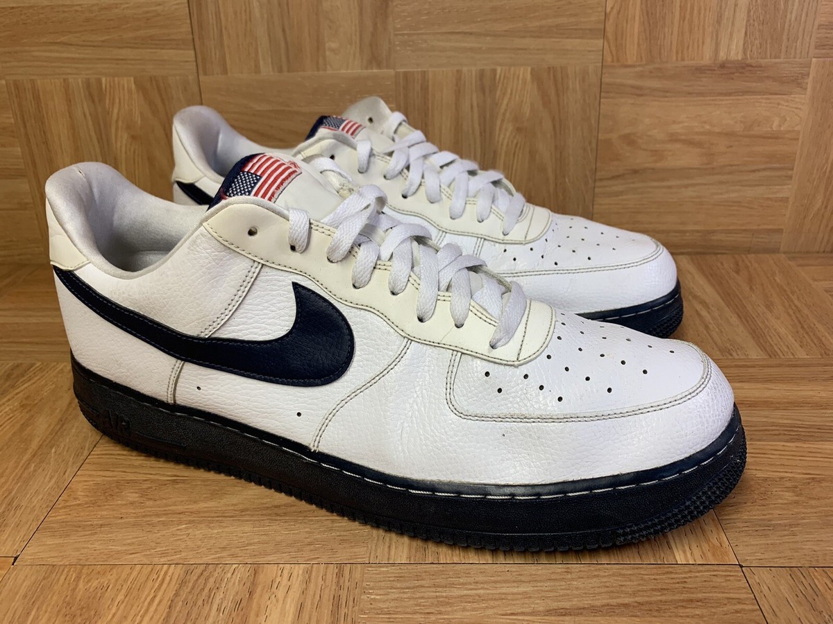 RARE🔥 Nike Air Force 1 Low USA White Olympic Red Metallic Gold Sz