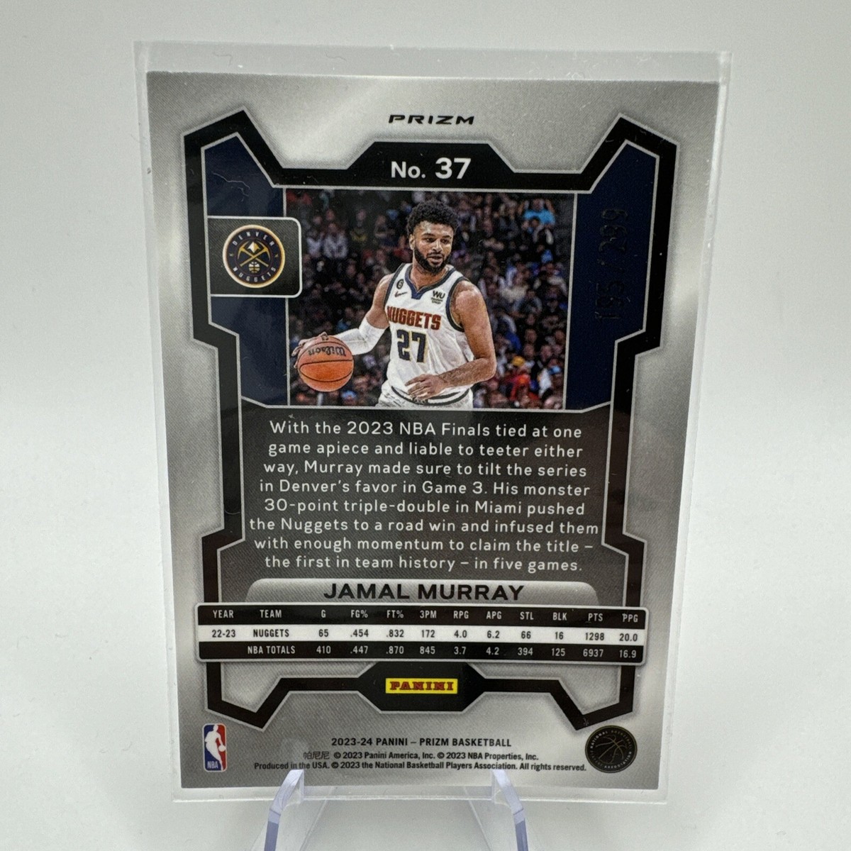 2023-24 Panini Prizm Jamal Murray Red Prizm Parallel #/299 Denver