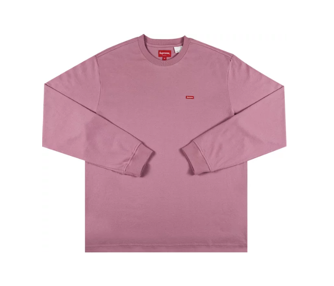 BRAND NEW SUPREME SMALL BOX LOGO L/S LONG SLEEVE TEE PINK SMALL