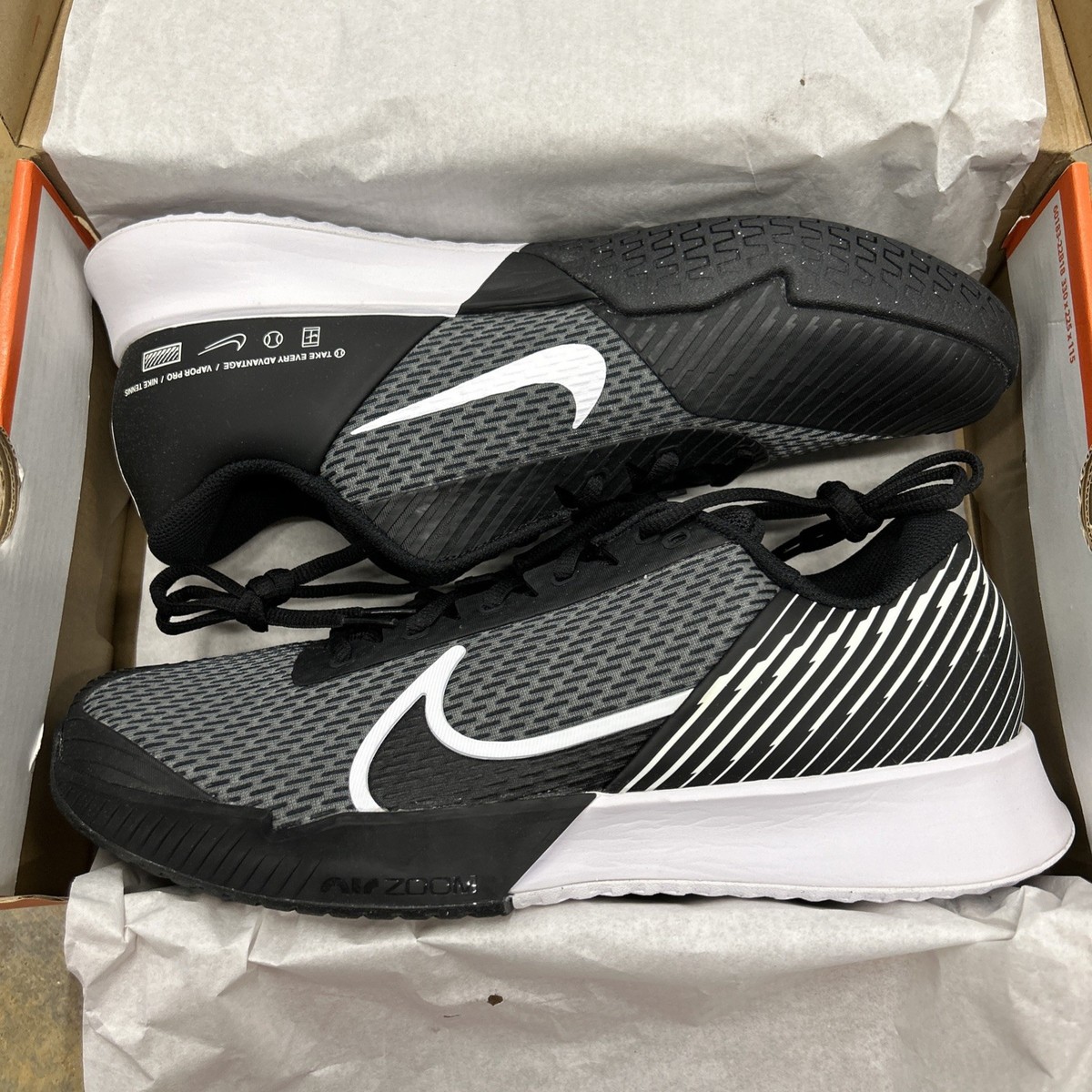 Nike Air Zoom Vapor Pro 2 HC Black/White DR6191-001 Men's Size 9