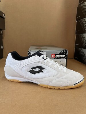 Lotto Futsal Liga ID Indoor Soccer Shoes White/Black M6178 New in