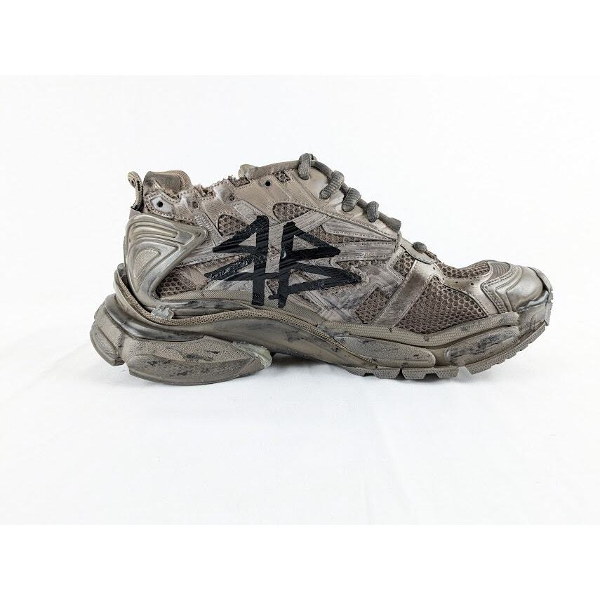 Balenciaga Monocolor Graffiti Mesh Runner in Dark Taupe/Black BNWB