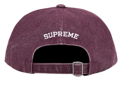 Supreme Pigment Canvas S Logo 6-Panel Hat Cap Plum SS23 100