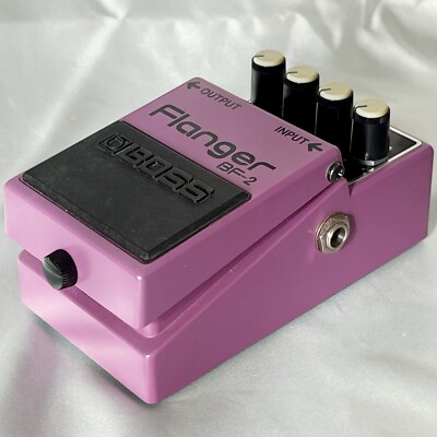 BOSS BF-2 Flanger 1995 W/Box near Mint Vintage Guitar Pedal Yellow
