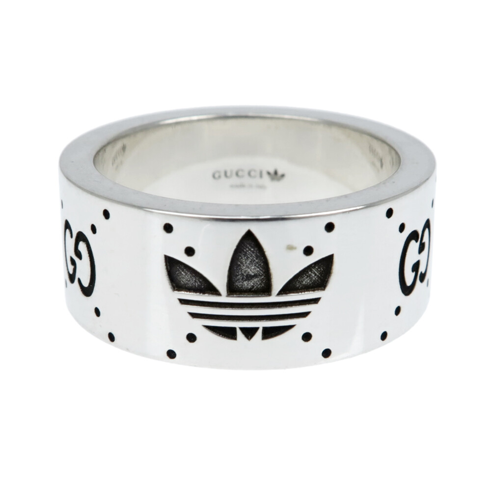 Gucci Adidas Collaboration Ring Engraving Wide Trefoil 17 AG925