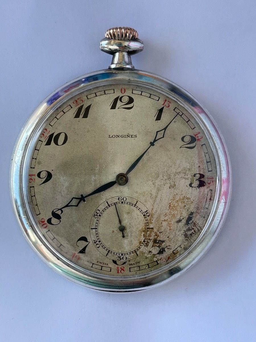 LONGINES POCKET WATCH 7 GRAND PRIX MANUAL CAL.19.79N SILVER 0.900