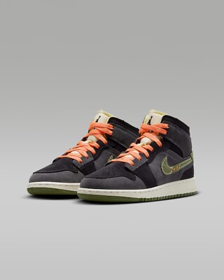 Nike Air Jordan 1 Mid SE Craft (GS) Shoes Anthracite Olive FD5847