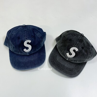 SUPREME FW22 PIGMENT PRINT S LOGO 6 PANEL S HAT BRAND NEW INDIGO
