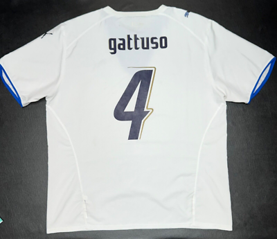 RARE Puma Italy Away Soccer Football Jersey World Cup 2006 Gattuso