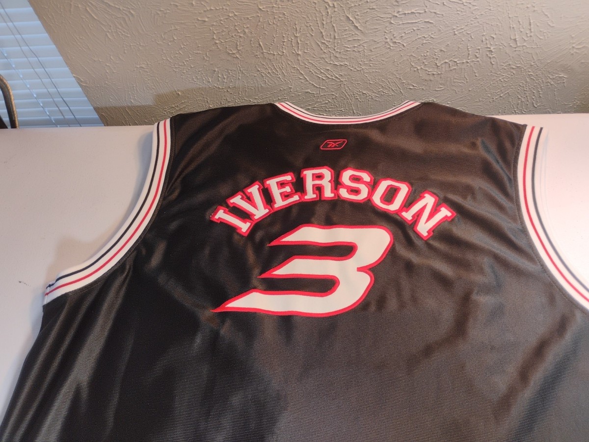 Allen Iverson NBA Black Limited Edition #3 Reebok Jersey Size XL