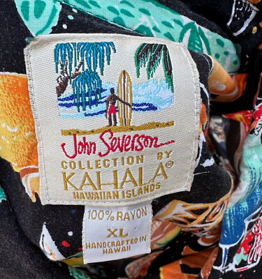John Severson Collection By Kahala Men's 100% Silk Hawaiian Shirt